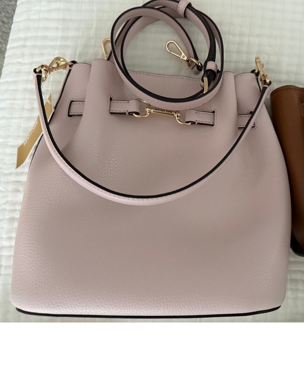 Michael Kors NEW CarsonPowder Blush Med Two Straps Leather